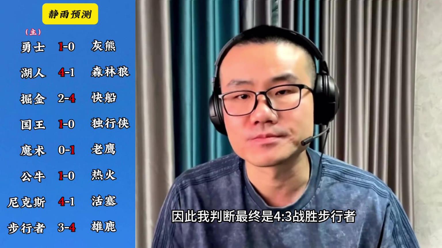 你同意嗎？靜雨對(duì)東西部季后賽球隊(duì)的預(yù)測(cè)：勇贏(yíng)熊 湖船尼鹿晉級(jí)